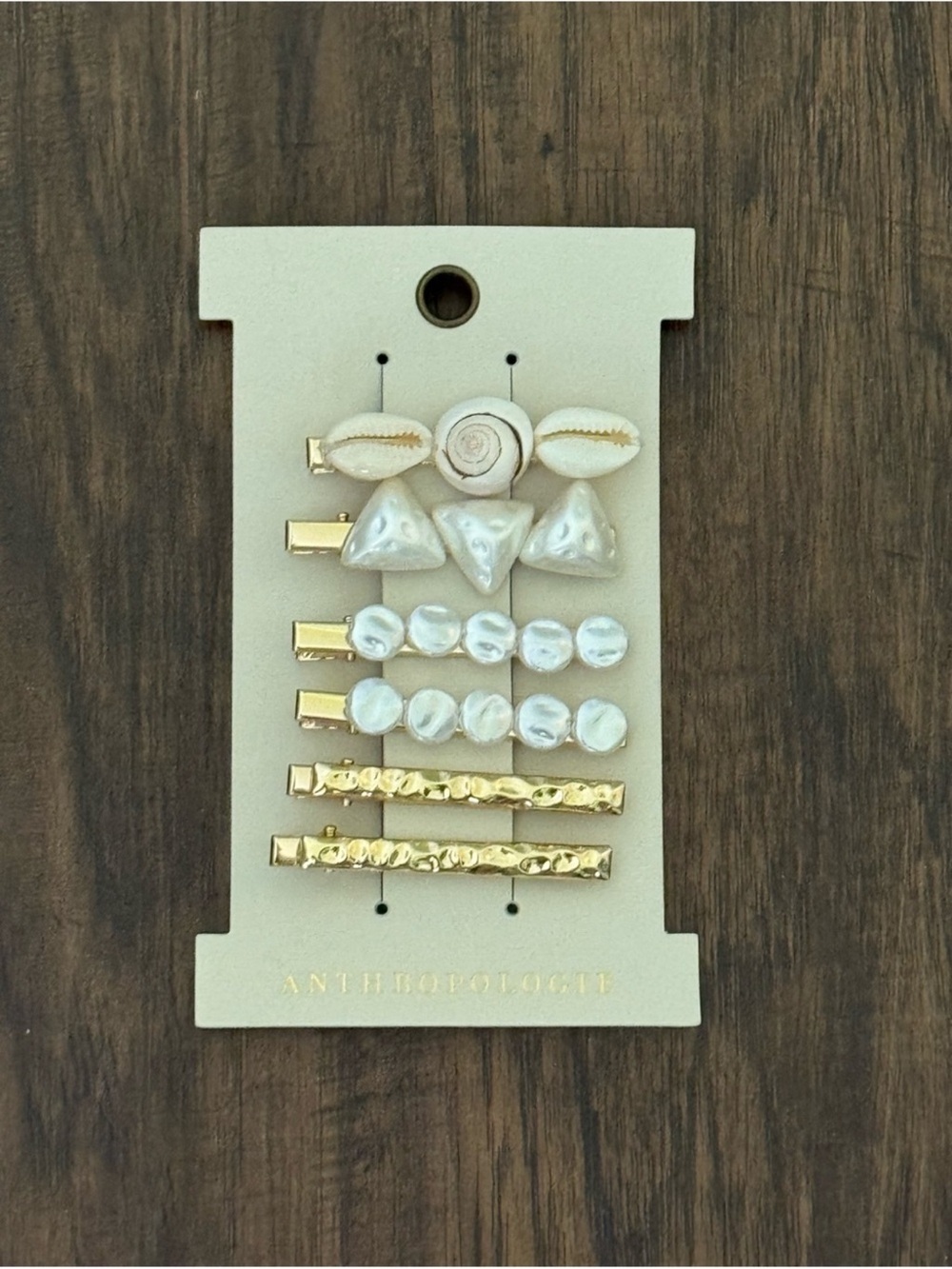 Anthropologie pearl and shell Clip Set